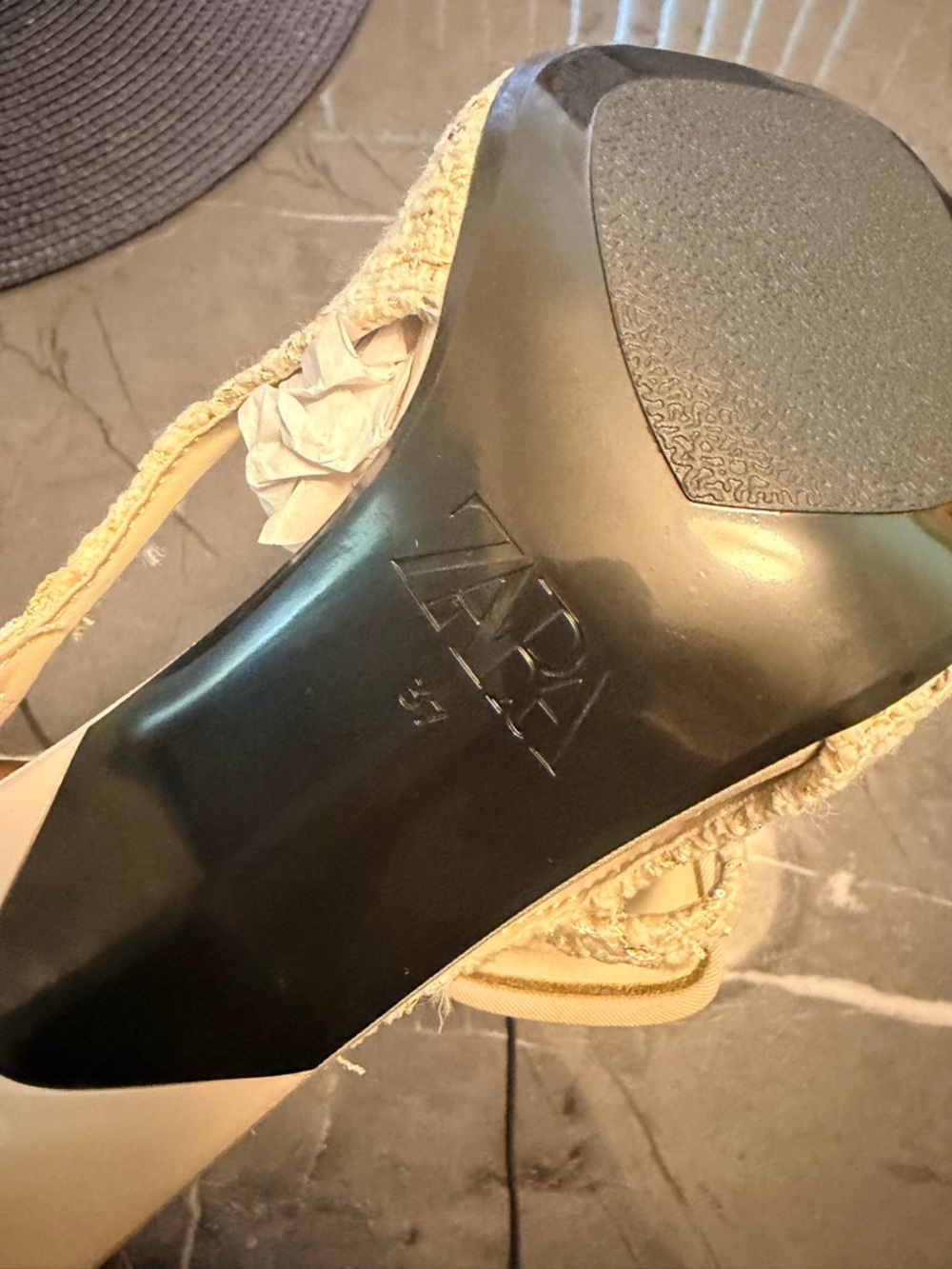 ZARA Cream Espadrille Wedge Sandals